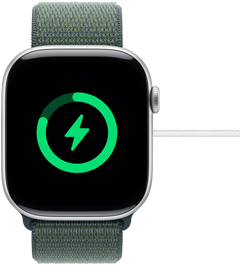 An almost fully charged Apple Watch Series 10.